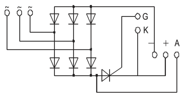 Three-phase Rectifier Bridge+Thyristor Modules